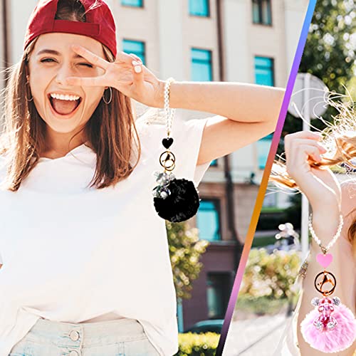 YOU WIZV Teddy Bear Keychain, Cute Bling Keychains for Women and Puff… - Image 4