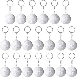 Blulu 20 Pack White Golf Ball Keychains for Party Favors, Carnival Reward,…