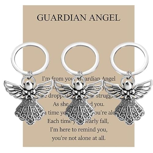 BNQL Guardian Angel Keychains 3 PCS Angel Charm Keychain Key Ring Guardian… - Image 2