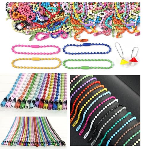 100pcs Ball Beads Chain Bulk 4.7 inch 2.4mm Ball Chain Keychain Dog… - Image 9