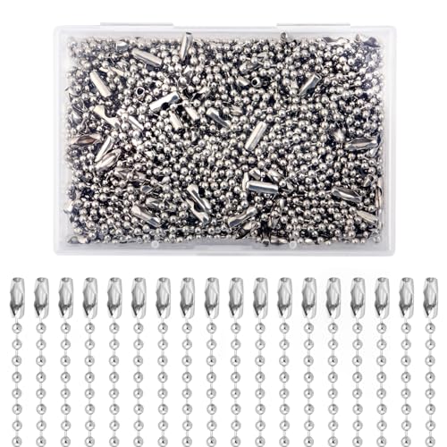 Lemonkey 100Pcs Ball Beads Chain Bulk, Silver Keychain Rings, 4 Inch Dog…