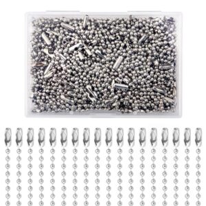 Lemonkey 100Pcs Ball Beads Chain Bulk, Silver Keychain Rings, 4 Inch Dog…