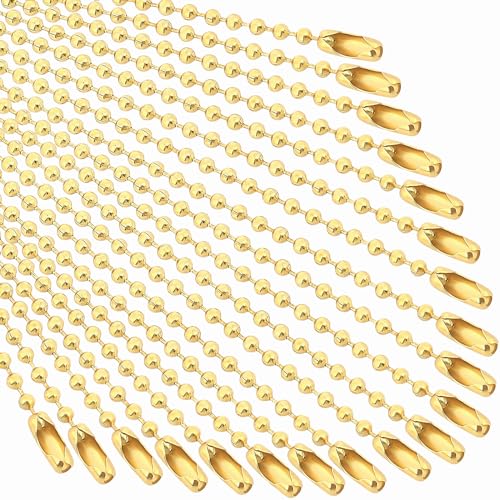 SANNIX 100Pcs Ball Beads Chain, Metal Hanging Chains 4.72 Inch Ball Chain…