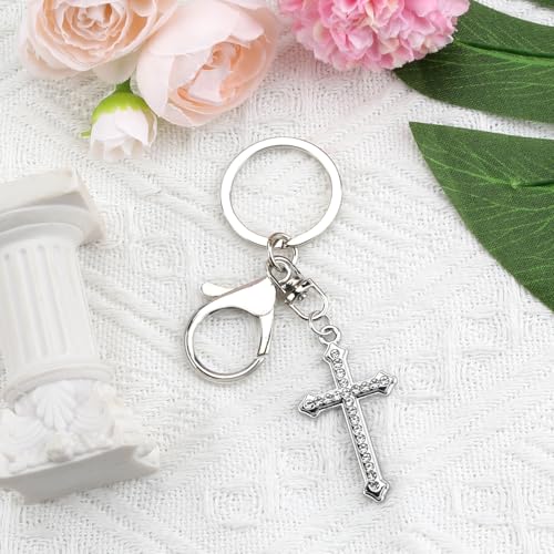 Cross Keychain for Women Rhinestone Keycharm Bling Cross Keychains Sparkling Christian Keycharms… - Image 4