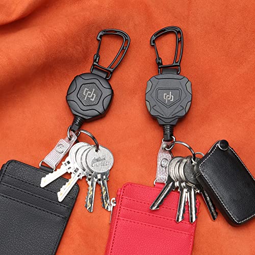 SHENGXIN 2 Pack Retractable Keychain Heavy Duty Carabiner Badge Holder, Tactical ID… - Image 9