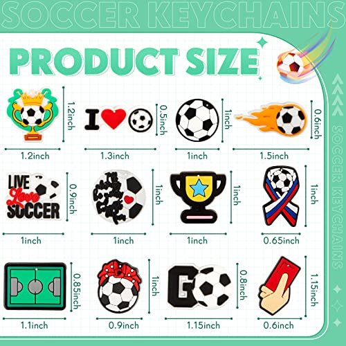 Batiyeer 36 Pack Soccer Keychains Bulk Party Favors Sports Ball Key Chains… - Image 2