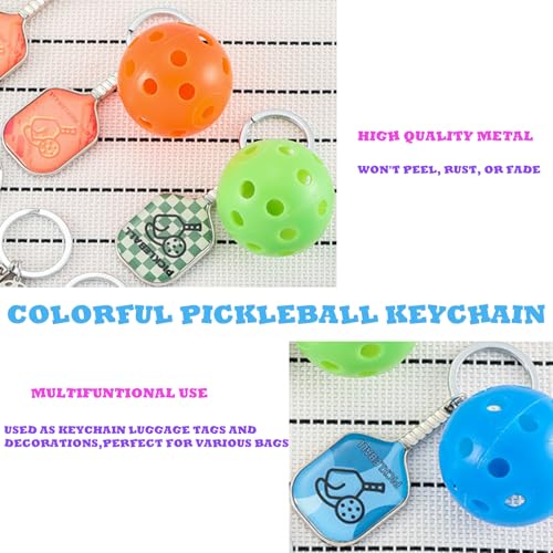 Qomamount Pickleball Keychain,Mini Paddle and Pickleball Design Pickle Ornament,Gifts for Pickleball Lovers(Green) - Image 2
