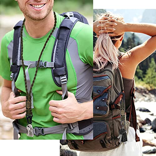 Tragdro 2 Pcs Heavy Duty Braided Paracord Lanyard Keychain with USA Flag,… - Image 5