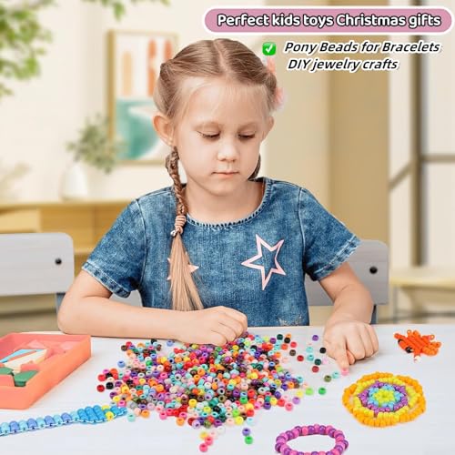 5 Boxes Bracelet Making Kit Pony Beads, 96 Colors 6x9mm 3500Pcs Kandi… - Image 9