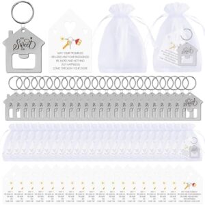24/48/100/150/200 Set New Home Keychain Bulk Sweet Home House Shaped Key Chain…