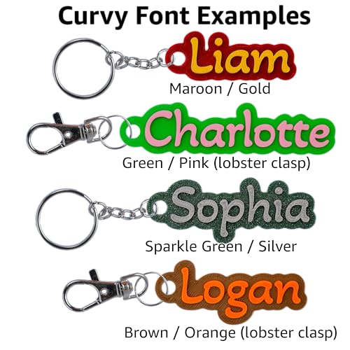 Custom Keychain Multiple Fonts, Hard Plastic Personalized Key Chain, Customized Name Text… - Image 7