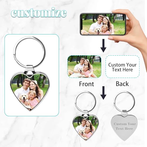 KBPTM Custom Keychain with Picture Personalized Engraving Photo Text Keychains Customized Key… - Image 2