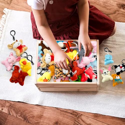 XIPEGPA 30 PCS Mini Plush Animals Keychain Set Small Stuffed Animals for… - Image 4