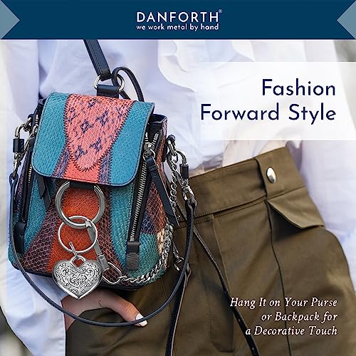 DANFORTH Florentine Heart Keychain Handcrafted Pewter Love Keychain For Her - Image 6