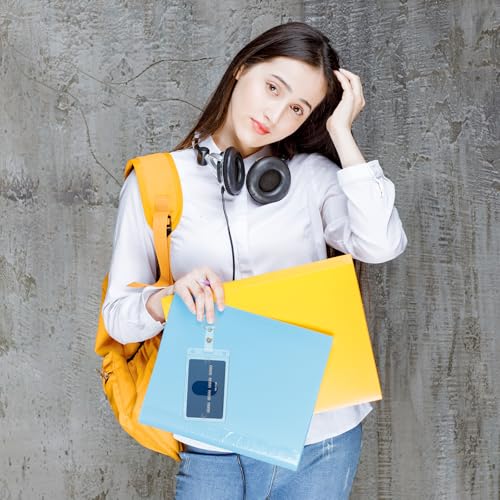 4Pcs Plastic ID Card Holder, Clear Badge Holder with Keyring Card Holder… - Image 6