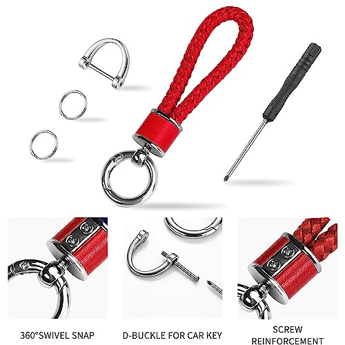 Tukellen Leather Weave Keychain Suit for car Keychain Keyring Present Woman ,with… - Image 4