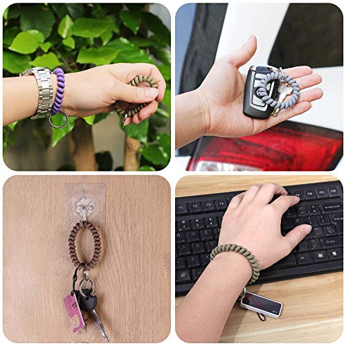 6PCS Stretchable Wristband Wristlet Keychain Wrist Key Chain Wristlet,Spring Flexible Spiral Wrist… - Image 6