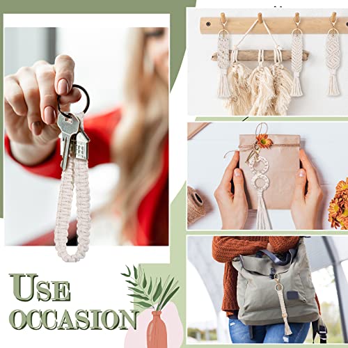 Nosiny 24 Pieces Boho Macrame Keychains Bulk Mini Cute Handcrafted Tassel Keychain… - Image 6