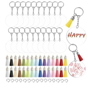 RAINFLOW 120PCS Clear Acrylic Keychain Making Kit