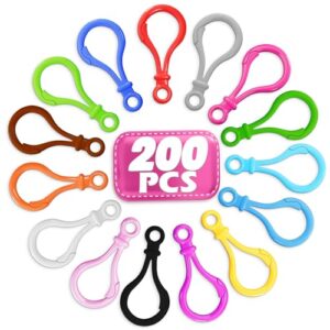200 Pcs Plastic Keychain Clip