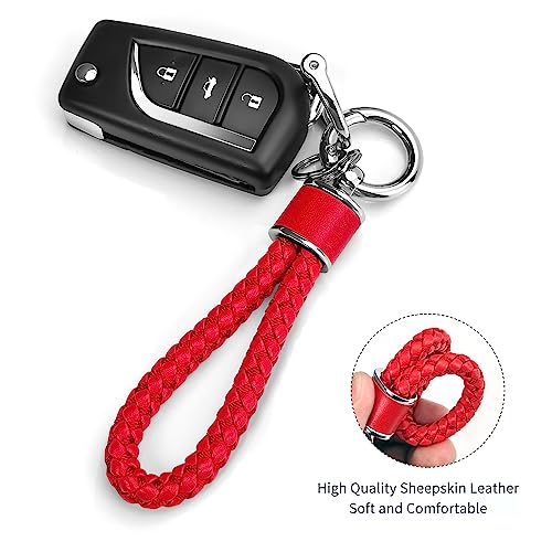 Tukellen Leather Weave Keychain Suit for car Keychain Keyring Present Woman ,with… - Image 3