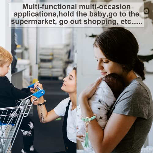 Pusunas Key Chains Women for Car Key Ring Bracelet,Keychain Wristlet,Silicone Beaded Bangle… - Image 5