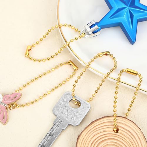SANNIX 100Pcs Ball Beads Chain, Metal Hanging Chains 4.72 Inch Ball Chain… - Image 6