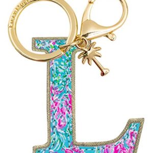 Lilly Pulitzer Leatherette Initial Keychain, Letter Bag Charm for Women, Best Fishes…