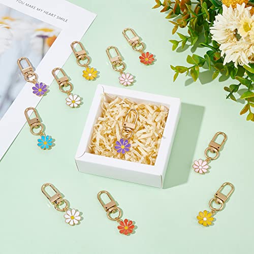 PH PandaHall 24pcs Flower Keychain, Daisy Enameled Charms Aesthetic Keychain Car Key… - Image 4