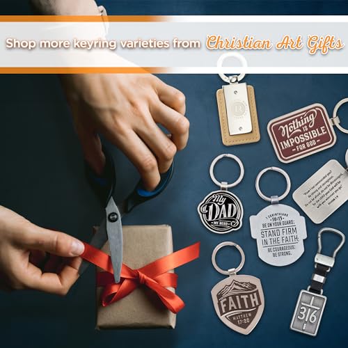 Christian Art Gifts Engraved Silver Metal Scripture Keychain for Men & Women - Image 8