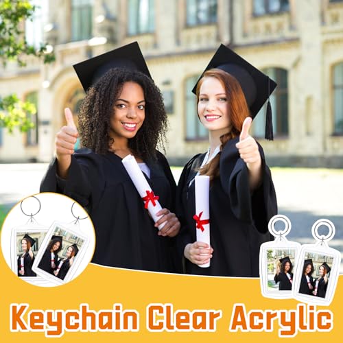 Qyyiguf 30 Pcs Acrylic Photo Frame Keyring,Keychain Clear Acrylic with Split Ring,Photo… - Image 6