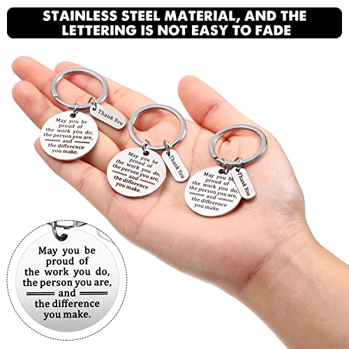 Inbagi 6 Pcs Thank You Gifts for Women Men Appreciation Keychain Gifts… - Image 3