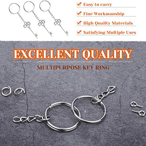 Audab 360Pcs Keychain Bulk, 120Pcs Keychain Rings with Chain and Open Jump… - Image 4