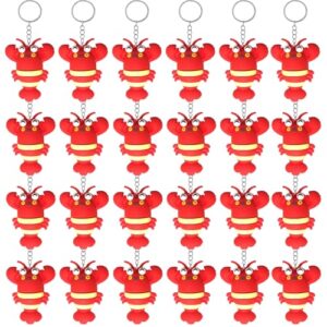 24 Pcs Rubber Lobster Keychains Bulk, Cute Crawfish Keychains Hanging Ornaments For…