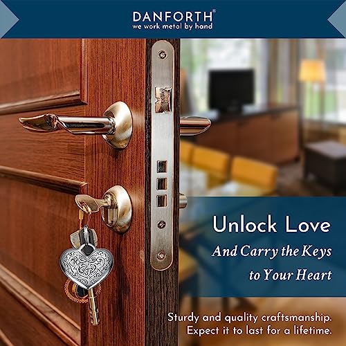 DANFORTH Florentine Heart Keychain Handcrafted Pewter Love Keychain For Her - Image 5