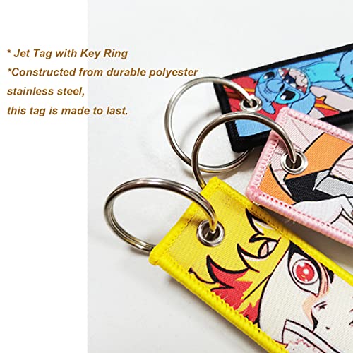 Gearcatweel 1 Pack Anime Keychain Tag Jet Tag Key Chain Embroidered with… - Image 5