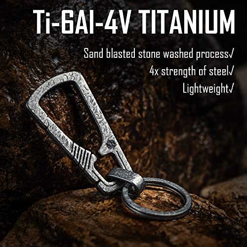 KeyUnity Titanium Carabiner Keychain Clip, Quick Release EDC Key Holder Organizer with… - Image 2