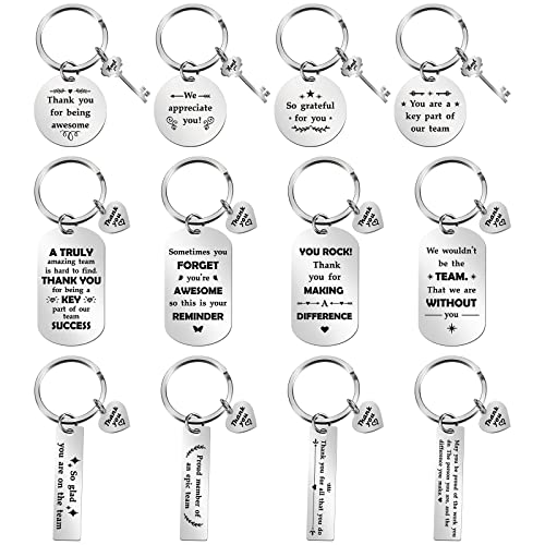 Kathfly 12 Pcs Thank You Appreciation Gifts for Coworker Thank You Keychains…