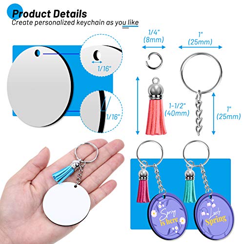 Sublimation Blanks Keychains Products, 80 PCS Keychains Tag Bulk with 2 Inch… - Image 3