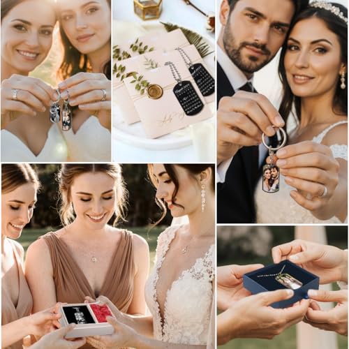 Queenberry Custom Keychain with Picture Personalized Photo Keychain Gift for Wedding Gift… - Image 3