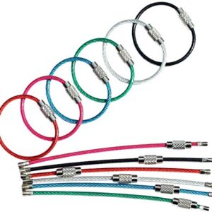 bayite Key Rings Stainless Steel Wire Keychains Lock Cable Heavy Duty Luggage…