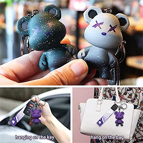 Xierdio Cute Bear Charms Cartoon Keychain, Fashion Bag Charms Pendant Wrist Lanyard,… - Image 8