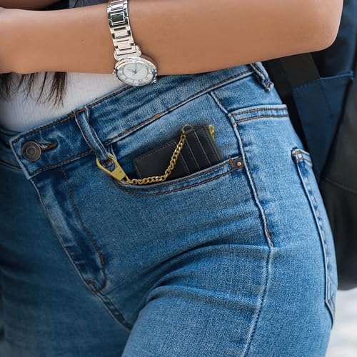 SEAVILIA Card Holder Keychain Wallet for Women with ID Window RFID Coin… - Image 7