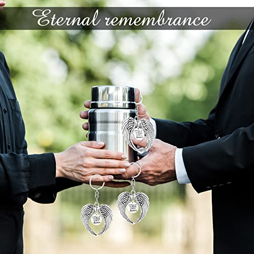 WILLBOND 48 Pcs Silver Angel Wings Keychain Gifts Memorial Funeral Gift Angel… - Image 6