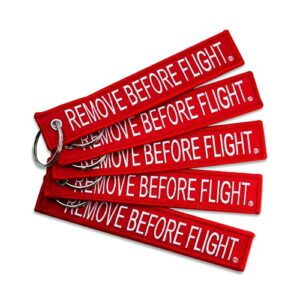 AIXEPA 5x Remove Before Flight Red/White Key Chain 5.5" x 1" by…