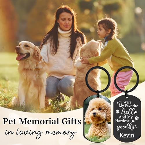 Pet Memorial Gifts, Personalized Pet Photo Keychain, Custom Pet Memorial Keychains, Pets… - Image 2