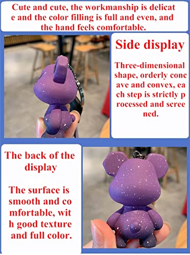 Xierdio Cute Bear Charms Cartoon Keychain, Fashion Bag Charms Pendant Wrist Lanyard,… - Image 5