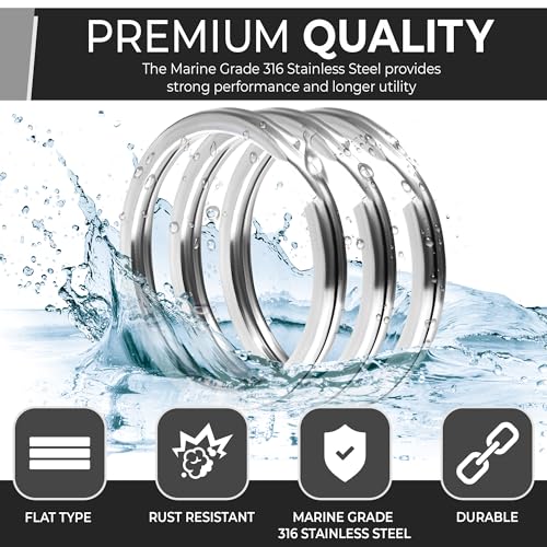 CREST 5 pcs Surgical and Marine Grade Stainless Steel Split Ring for… - Image 4