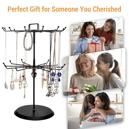 MyGift 2 Tier Black Metal Rotating Necklace and Bracelet Organizer Jewelry Stand… - Image 5