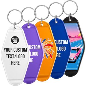 30 Pack Custom Hotel Motel Keychain, 12 Colors Plastic Vintage Motel Keychain…